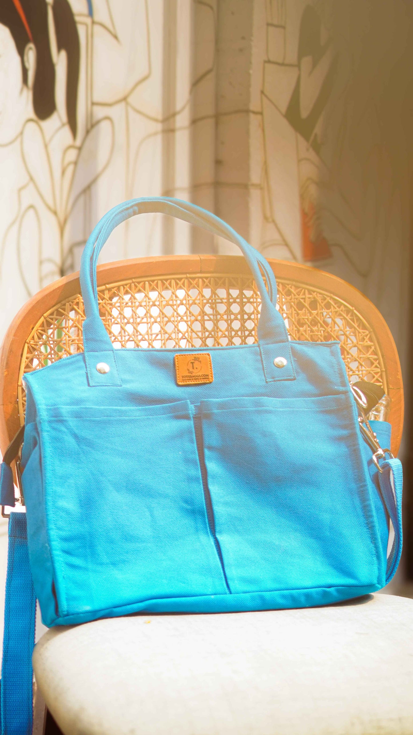 Multi-Pocket Cross-body Tote - Minimalist, Functional - Tote Baggs
