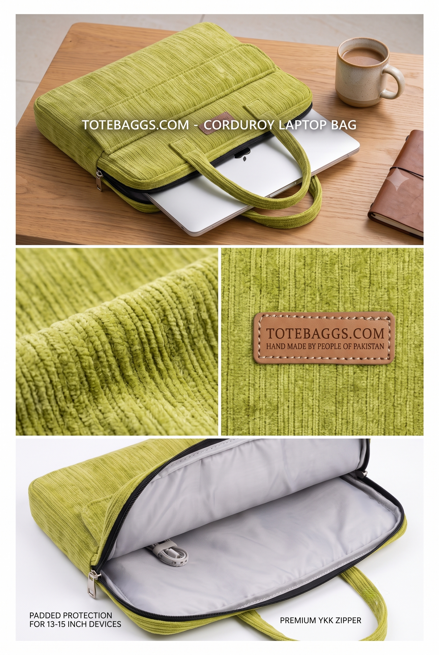Lime Corduroy Sleeve