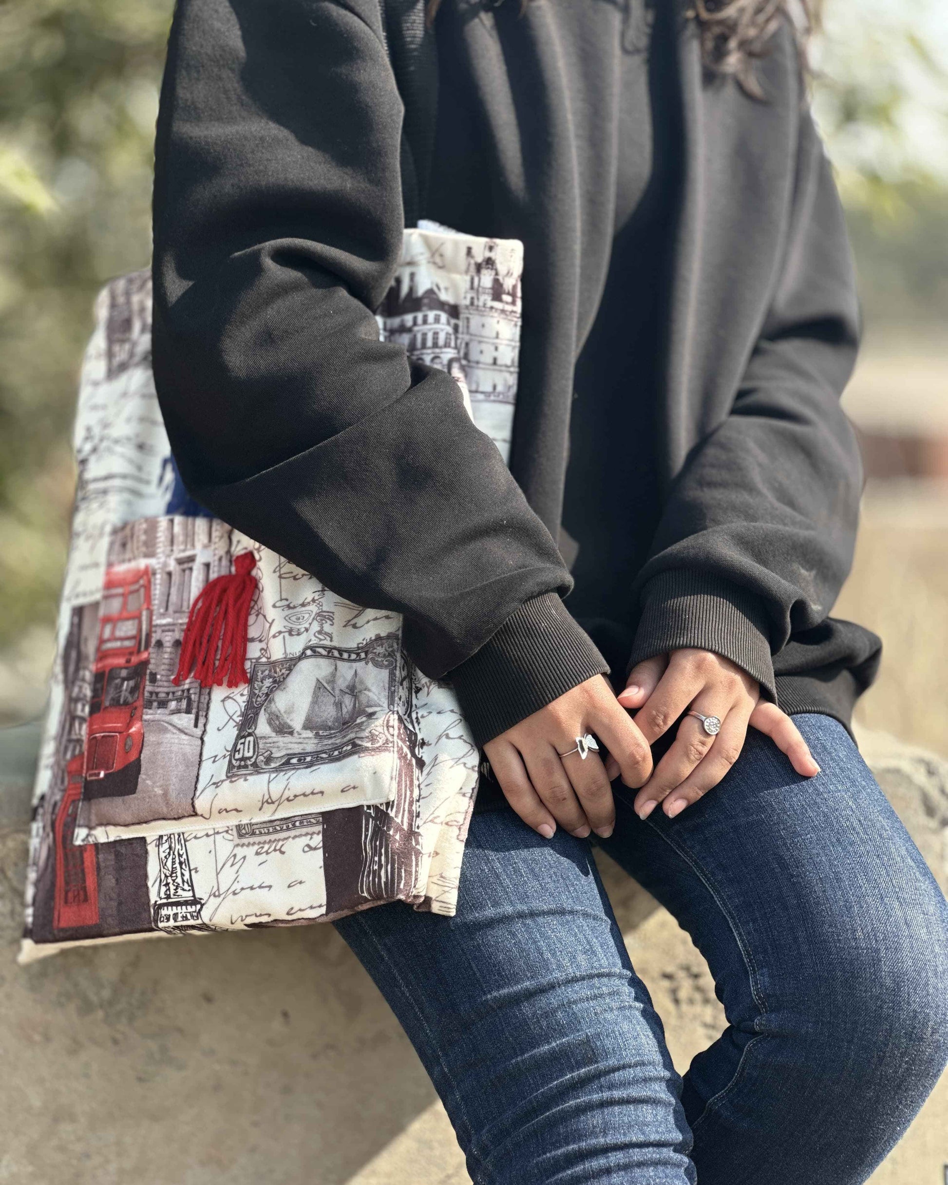 Handmade London Tote Bag – Unique Digital Print Design - Tote Baggs
