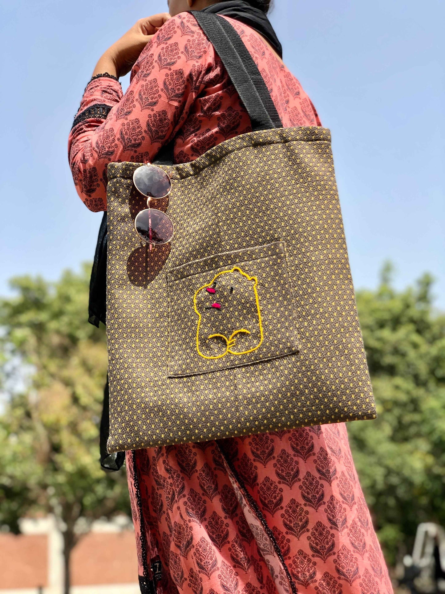Dotted Black Tote Bag - Tote Baggs