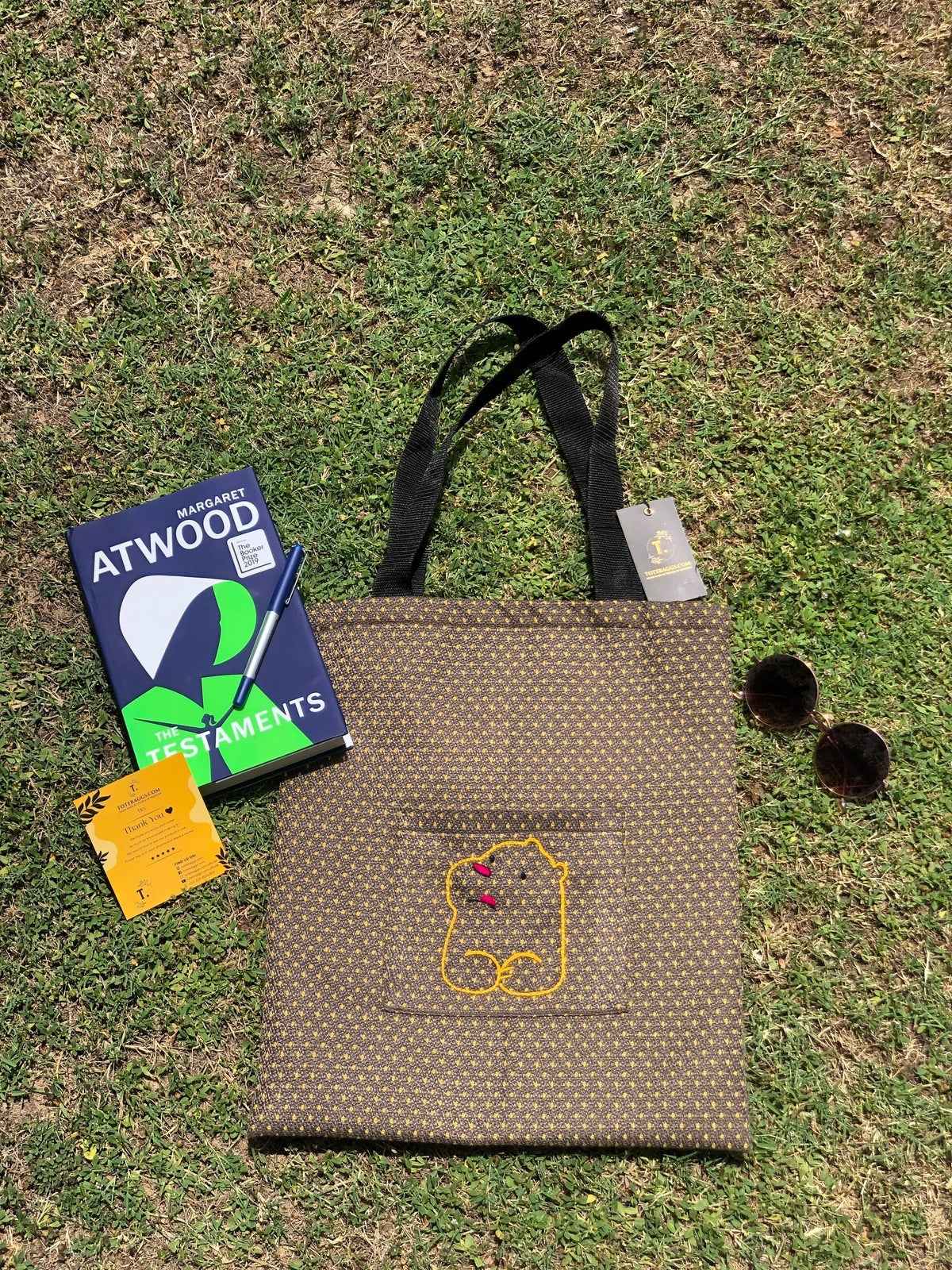 Dotted Black Tote Bag - Tote Baggs