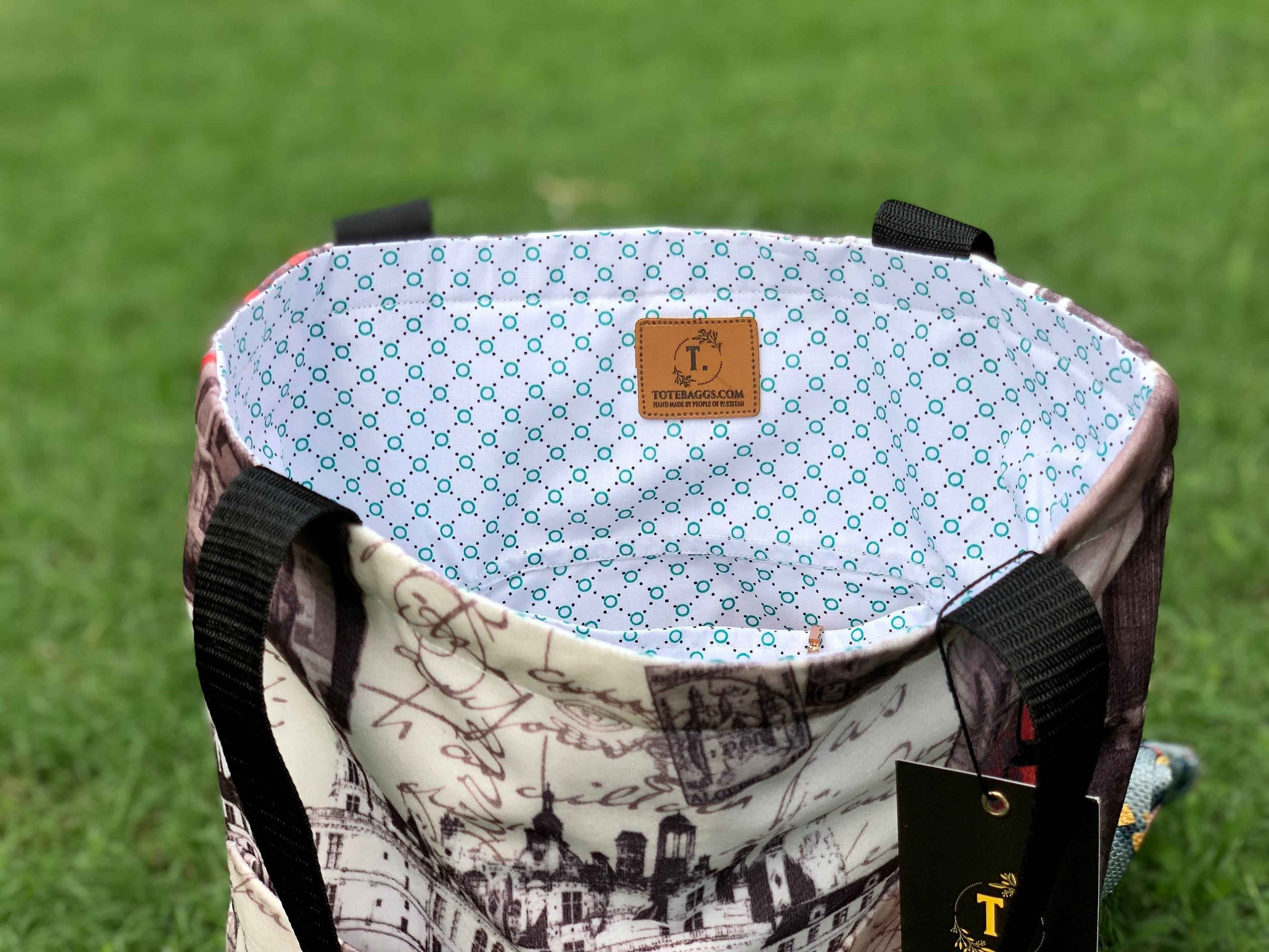 Handmade London Tote Bag – Unique Digital Print Design - Tote Baggs