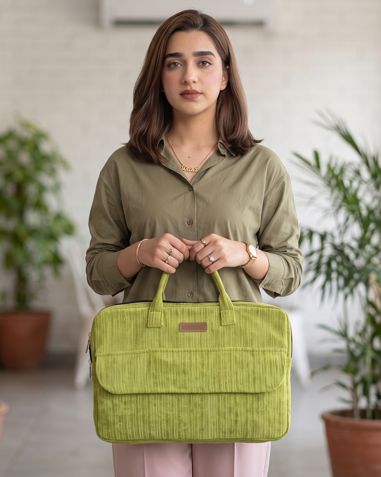 Lime Corduroy Sleeve