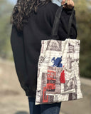 Handmade London Tote Bag – Unique Digital Print Design - Tote Baggs