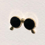 Black sunglasses-shaped object on a white background