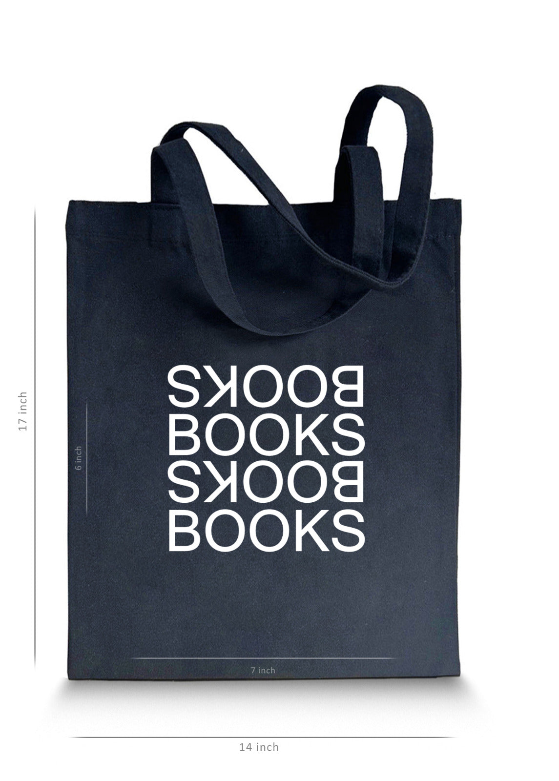 Black Printed Tote Bag  - Books Books Books