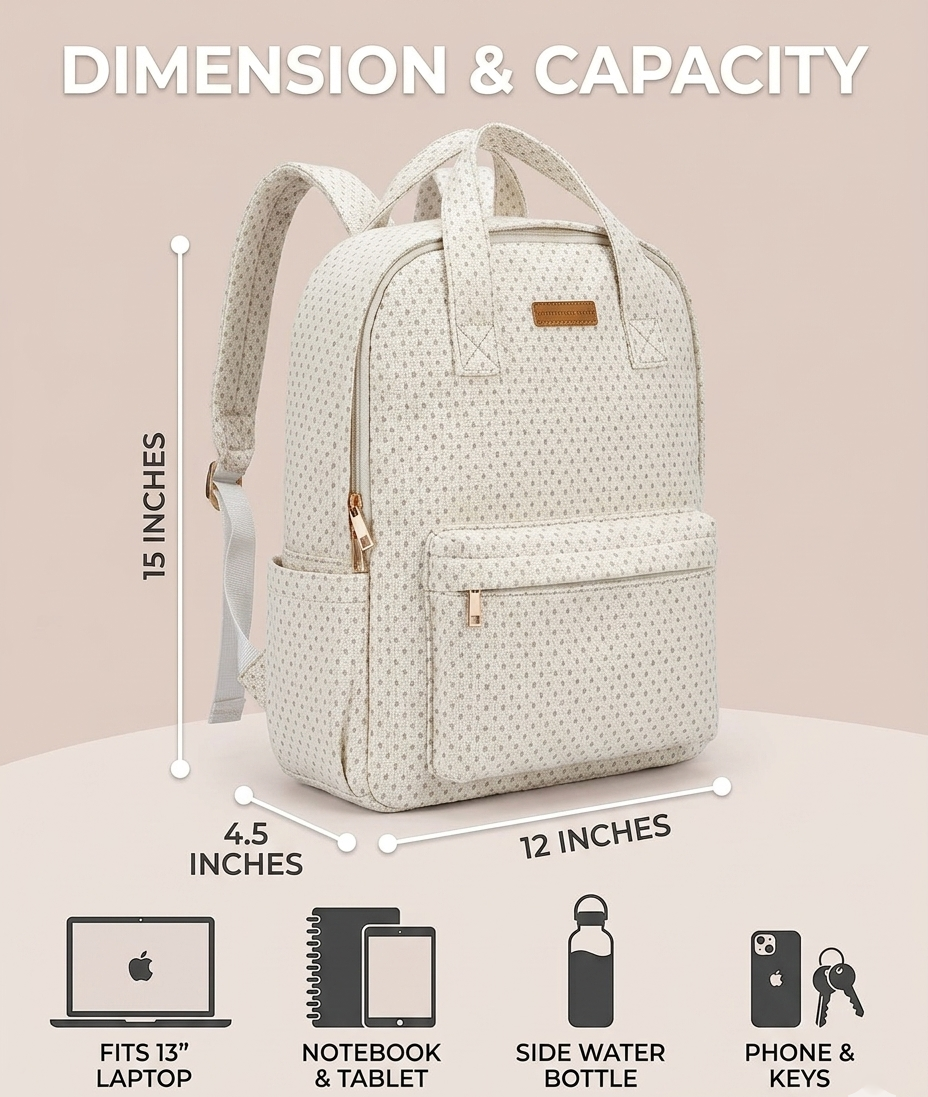 backpack 15 in women white laptop Urban U5 Womens 15 Inches Laptop Backpack Hiroekza Backpack for Women Travel